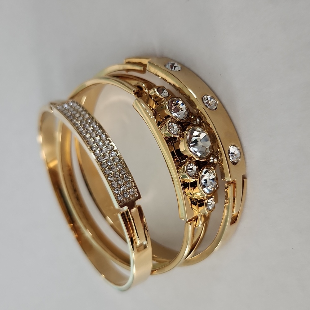 Ann Taylor Rhinestone Bangle Bracelets Set